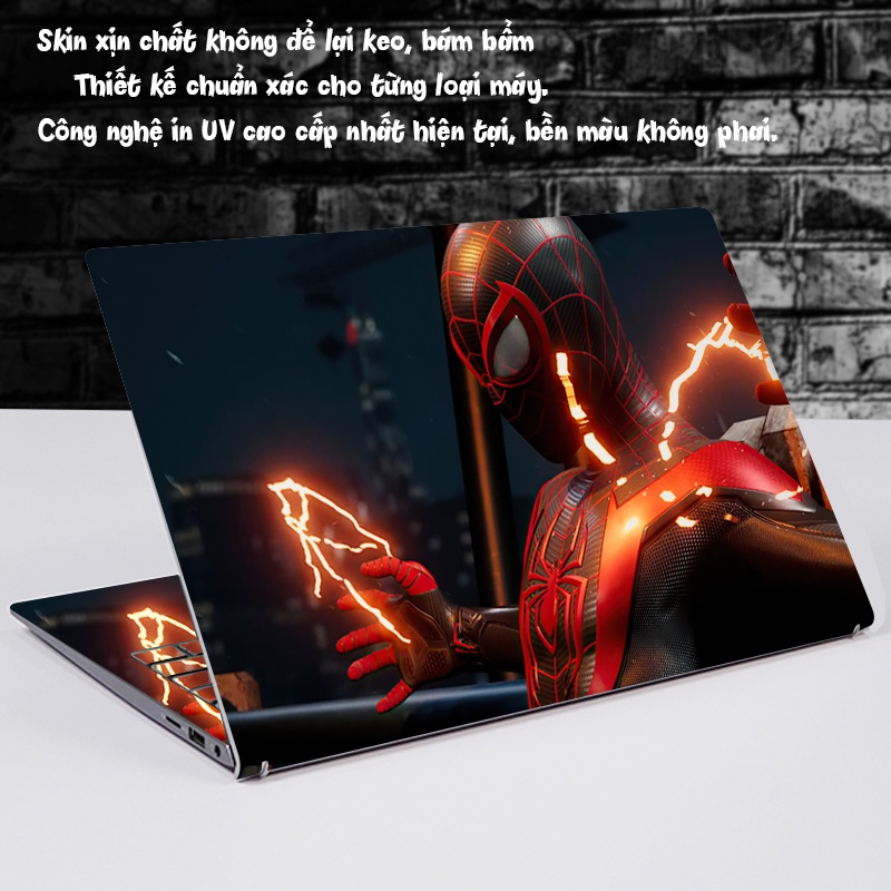 Miếng Dán Laptop - Mẫu Spider man in nổi 3D cao cấp - Có mẫu dán cho tất cả các dòng máy Laptop...