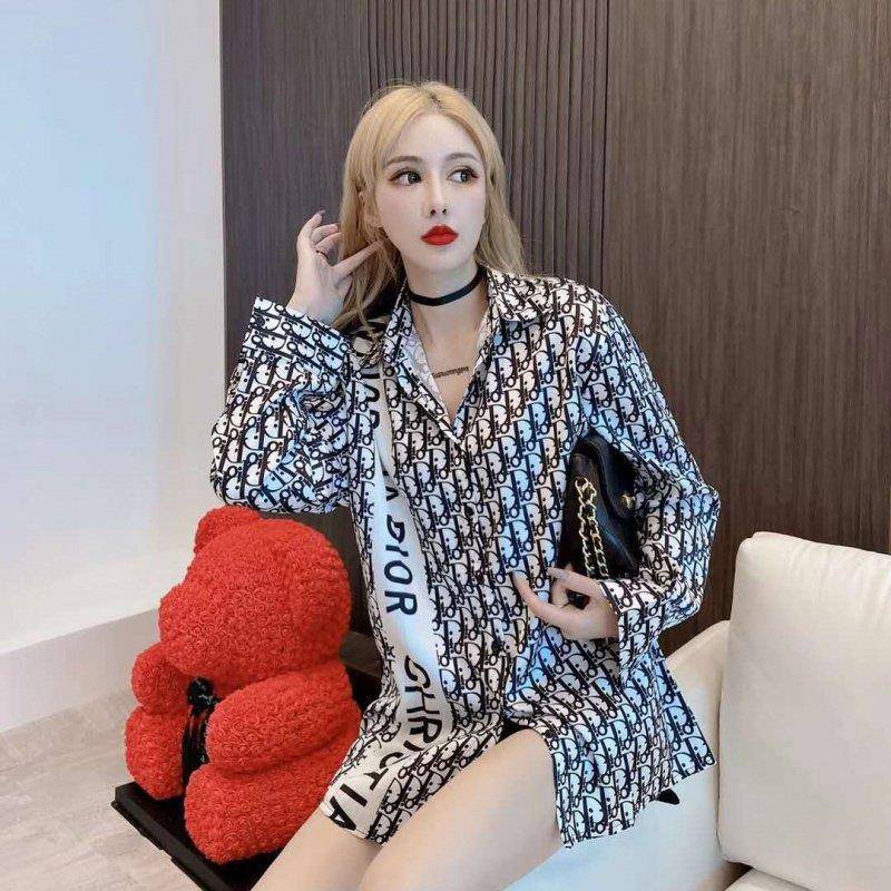 Áo Sơ Mi Dài Tay In Chữ Phong Cách Hàn Quốc Thời Trang Xuân Thu Mới Cho Nữ
