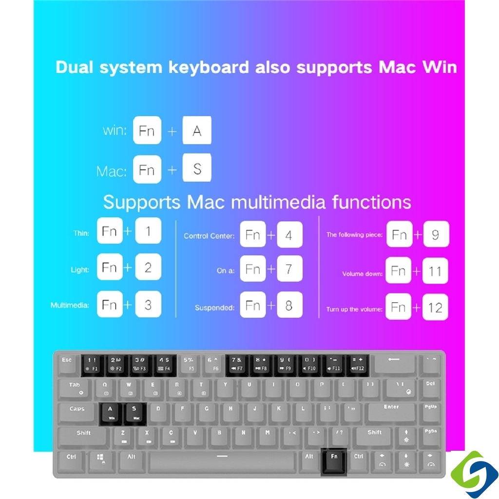 Bàn Phím Cơ Bluetooth Không Dây RK855 68 Phím G68 RGB Dùng Để Chơi Game