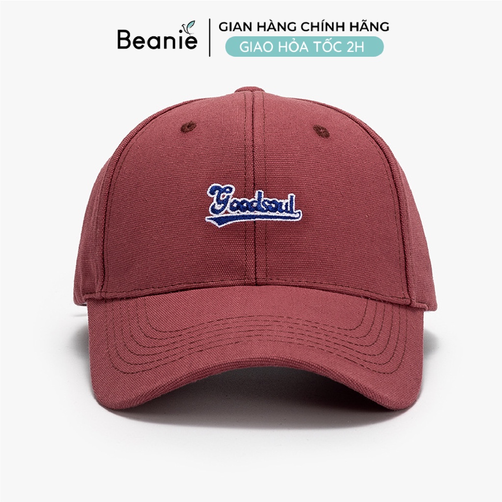 Mũ Lưỡi Trai BEANIE Thêu Chữ Goodsoul Vải Kaki Cao Cấp Unisex Nam Nữ, Nón Kết Trơn Hàn Quốc Đẹp Màu Đen Be LT04