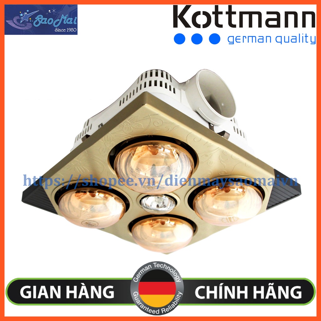 Đèn sưởi 4 bóng âm trần Kottmann K4BT - tiện ích sưởi ấm, thông gió, chiếu sáng