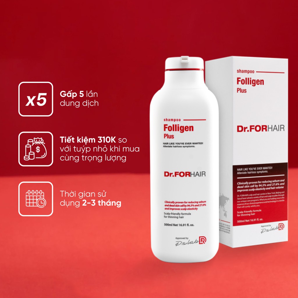 Dầu gội Dr.FORHAIR Folligen Plus giảm rụng và kích thích mọc tóc chỉ sau 1 lần gội - 30shine phân phối chính hãng