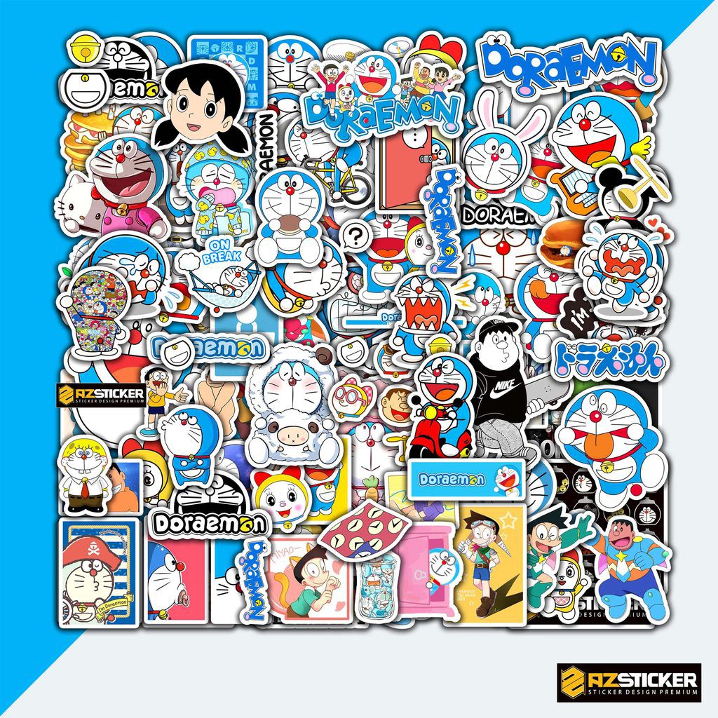 Sticker doraemon dán mũ bảo hiểm, vali, điện thoại, laptop cute cắt sẵn