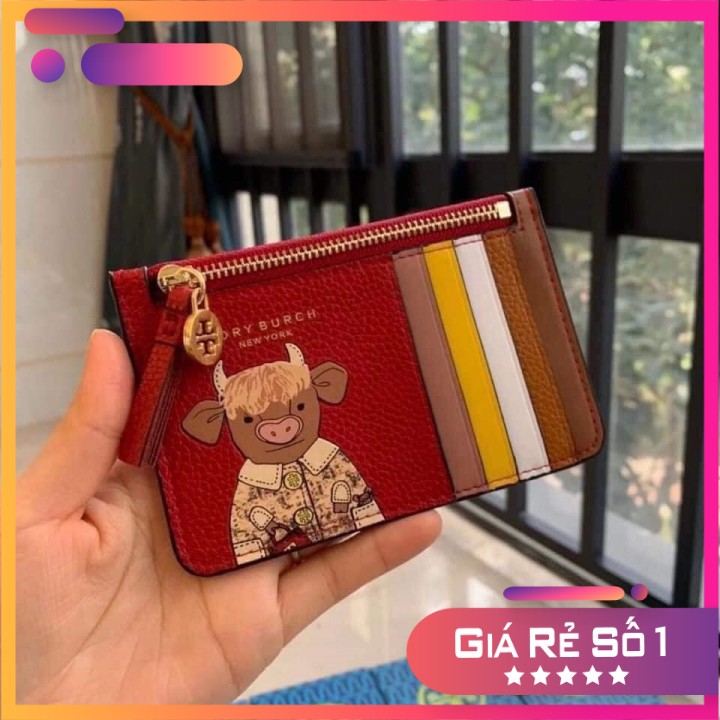 Ví Đỏ Tory Burch Card Holder Da Siêu mềm