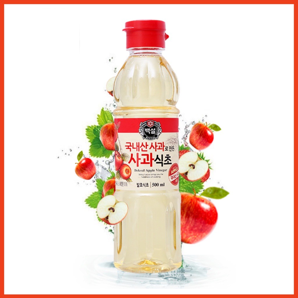 Giấm Táo Cj Beksul Hàn Quốc Chai 500ml, Dấm Táo Hữu Cơ Giúp Giảm Cân, Tốt Cho Người Tiểu Đường, Chống Ung Thư