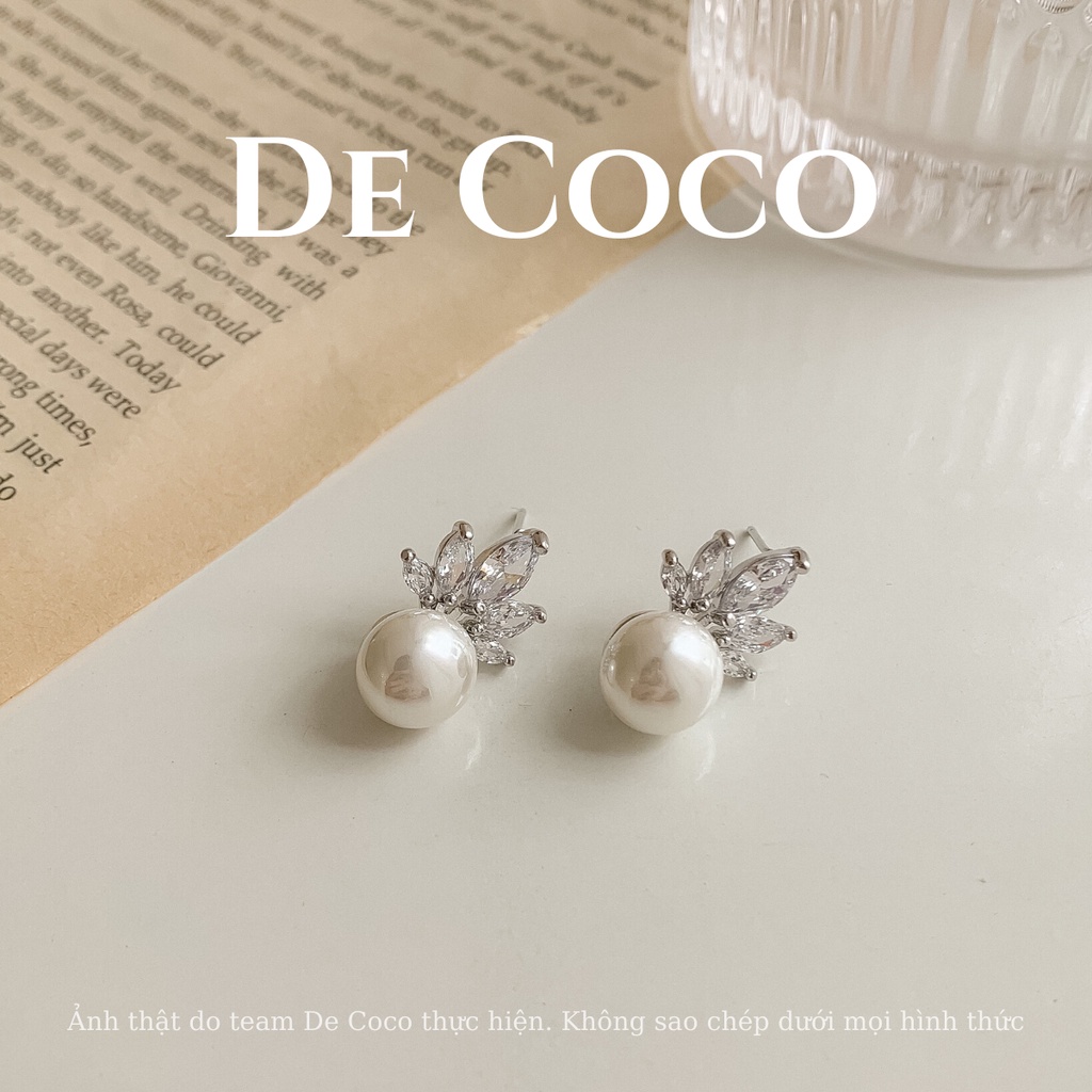 Bông tai nữ đính hạt trai Glare decoco.accessories