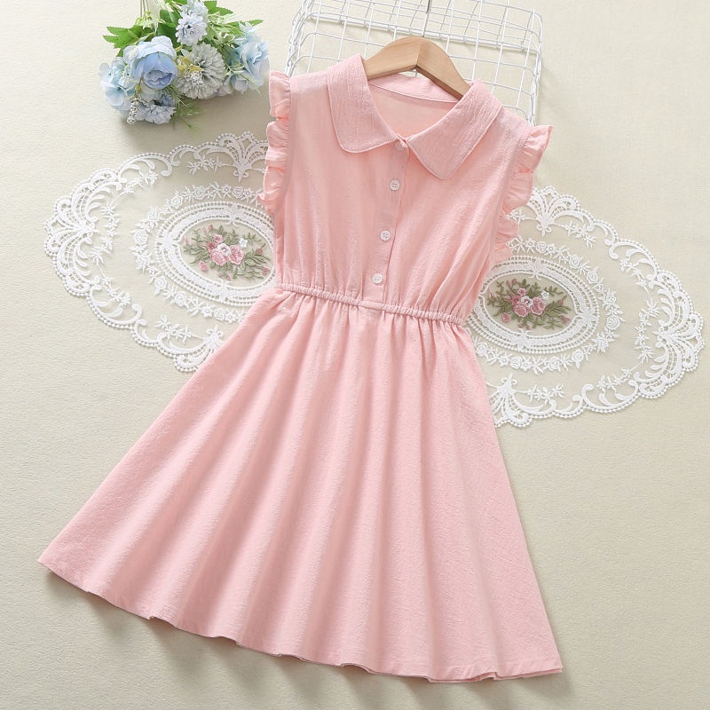 Đầm Công Chúa Cotton Không Tay Phong Cách Hàn Quốc Cho Bé Gái