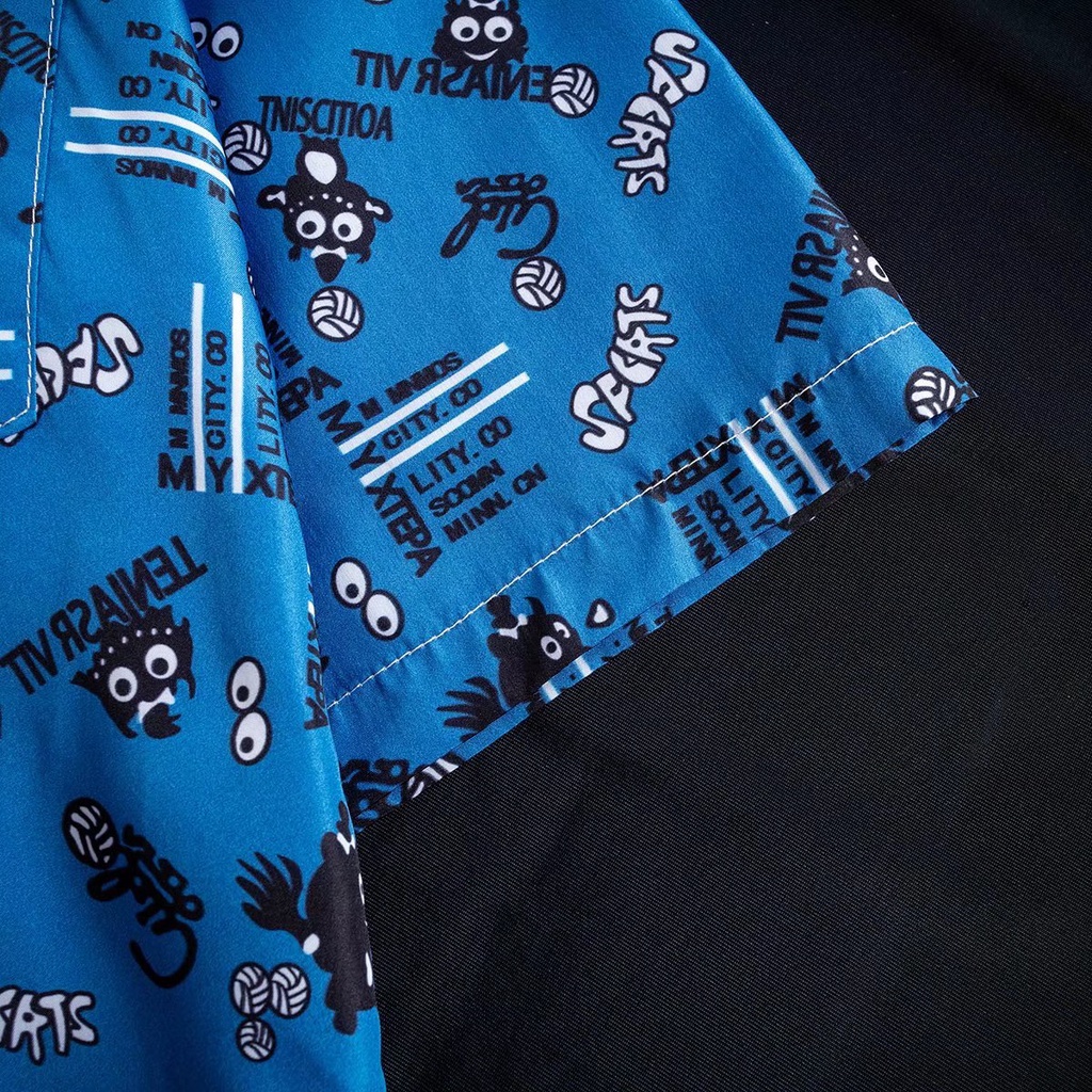 Áo Sơ Mi Tay Ngắn Dáng Rộng Thoáng Khí In Họa Tiết Hoạt Hình Vui Nhộn Thời Trang Mùa Hè Hàn Quốc Cho Nam 2022