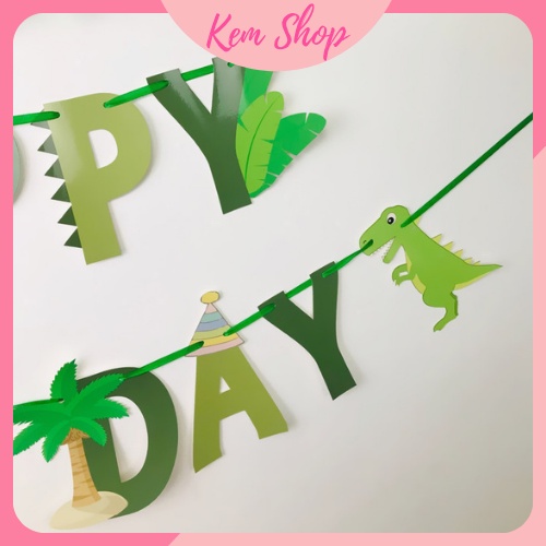 Dây Chữ Happy Birthday Chủ Đề Khủng Long Trang Trí Sinh Nhật Cho Bé - Kem Shop K14