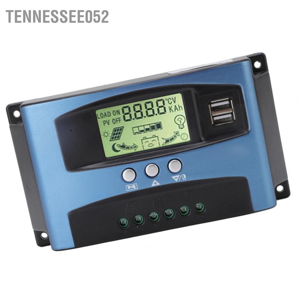 Tennessee052 Bộ điều khiển sạc năng lượng mặt trời MPPT 12V 24V Màn hình LCD USB kép Nhiều thuật toán theo dõi