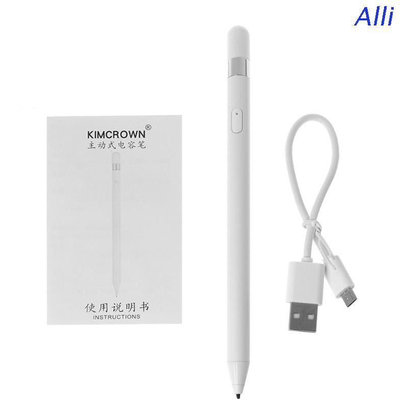 Alli Portable Capacitive Pencil Micro USB Charging Touch Screen Stylus Pen for iPhone iPad iOS Android Phone Windows System Tablet