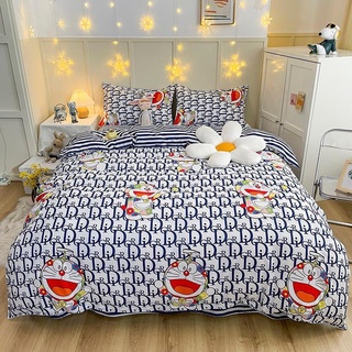 Bộ Drap & Chăn Phao Cotton Poly Doremon Dior