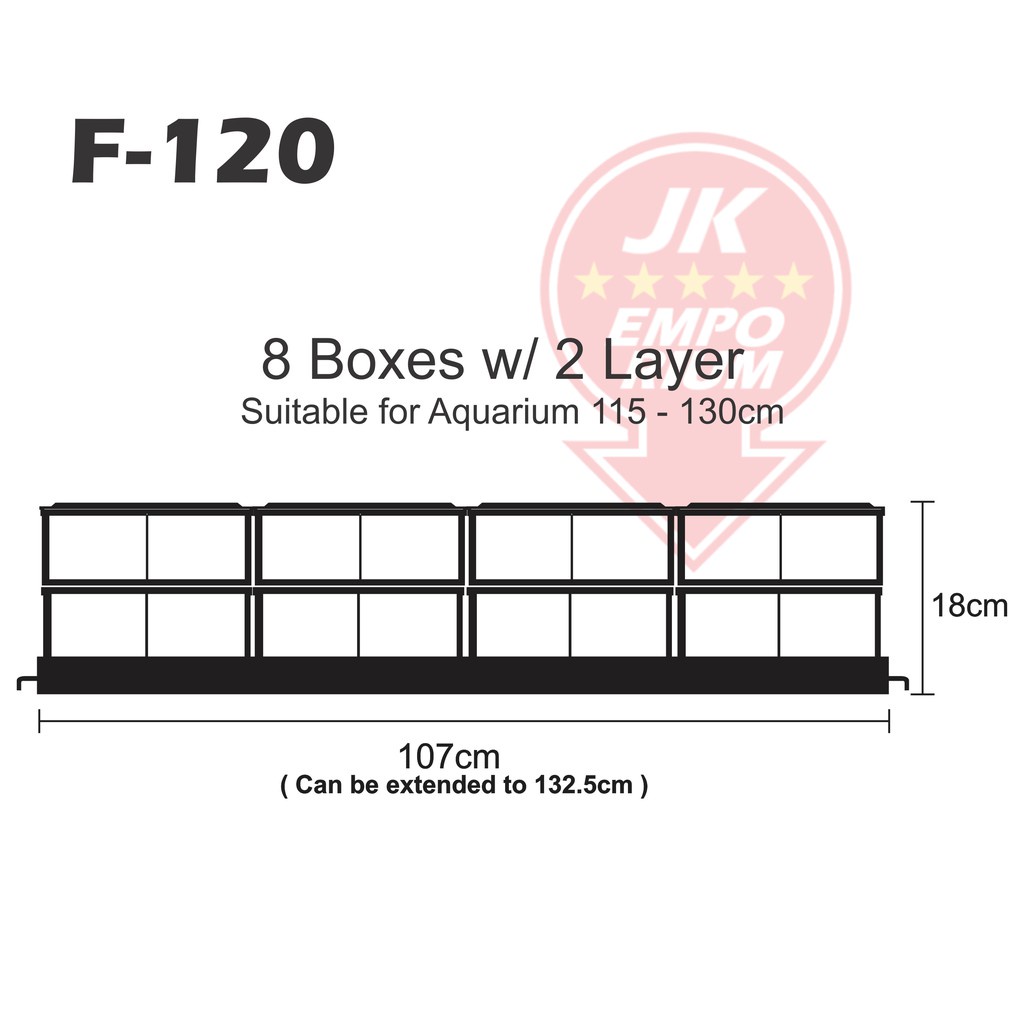 SOBO F-120 Bộ Lọc Dàn Mưa 2 Tầng 4 Khay Lọc Bằng Mica Cho Hồ Cá 115-130cm