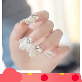 Bộ Nail móng tay giả đính đá phong cách GB doiquoctuan
