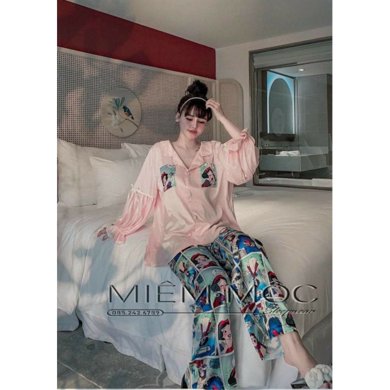 PIJAMA ĐỒ BỘ CAO CẤP CHẤT LỤA LATIN CỰC XỊN MẪU THIẾT KẾ CÔ GÁI ĐỘC QUYỀN - SHOP DƯƠNG XUÂN