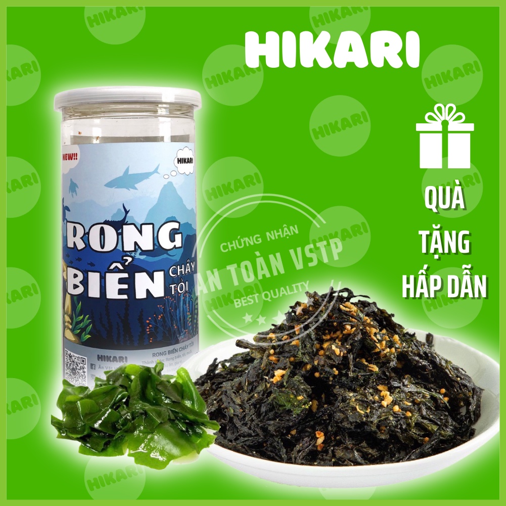 Rong biển cháy tỏi 150g đồ ăn vặt ngon an toàn vệ sinh thực phẩm - Hikari