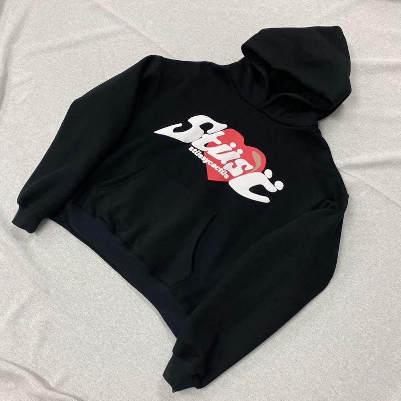 Áo Hoodie Stussy Cactus -Cactus Plant Flea Market Black Stussy Heart Hoodie/ Áo Stussy/ Áo Cactus