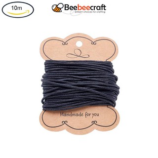Ready Stock 10m Black Cotton Polyester Waxed Cord Macrame String Linen Thread Wire