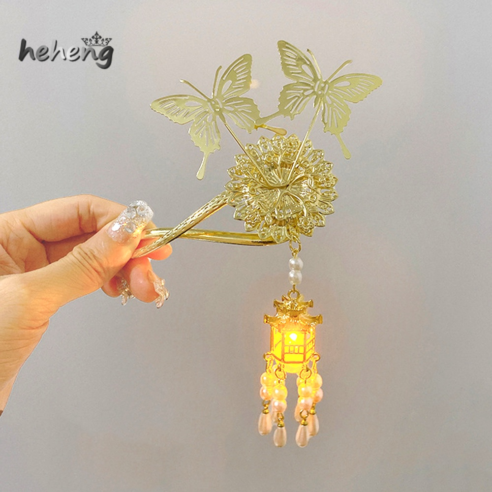 Kẹp Tóc Kim Loại Chống Trượt Phát Sáng Phong Cách Trung Hoa