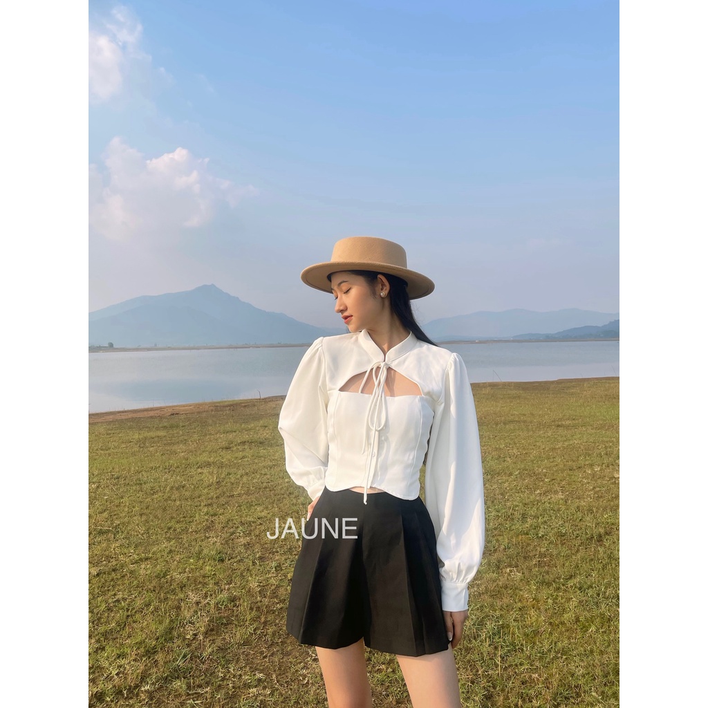 Quần short thiết kế dập li, dáng chữ A JAUNE- COMOS short