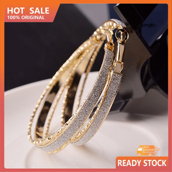 Khuyên tai tròn lớn phong cách vintage thời trang sang trọng cho nữ