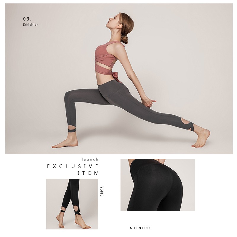 Áo bra có dây buộc / quần dài thời trang thể thao dành cho nữ