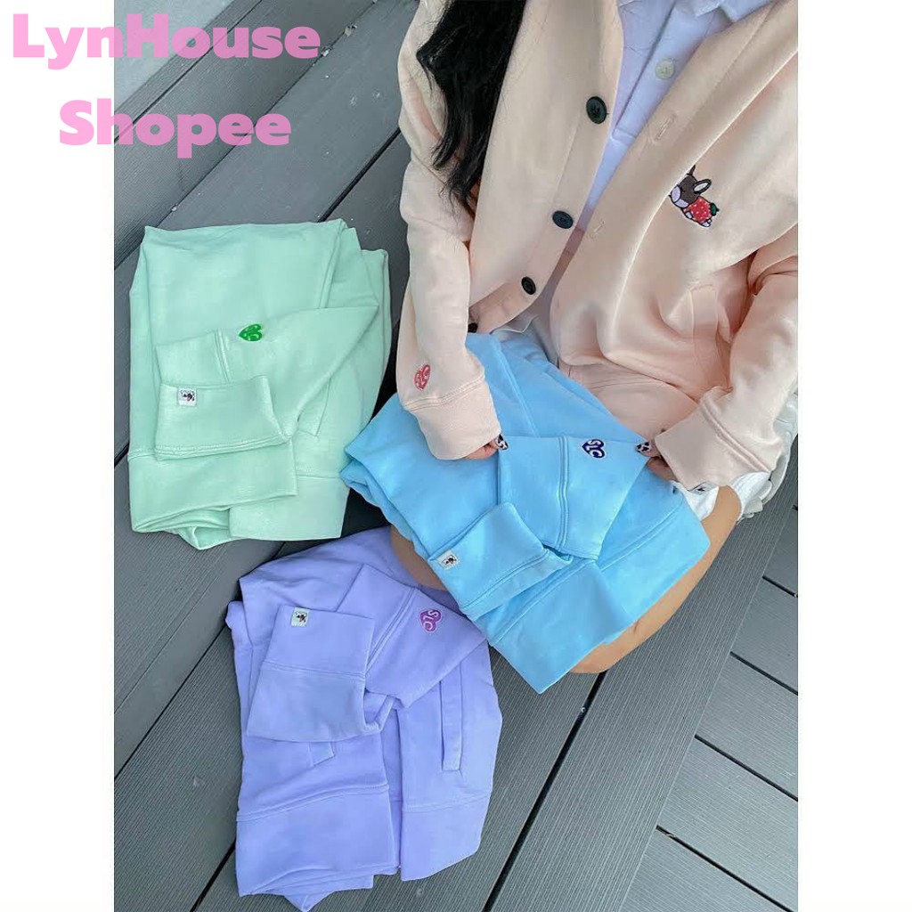 [Mã NHAC1111 Giảm 10k Đơn 0k] Áo khoác nữ cardigan nỉ thêu LynHouse in hình LOVER form rộng unisex phong cách Ulzzang | BigBuy360 - bigbuy360.vn