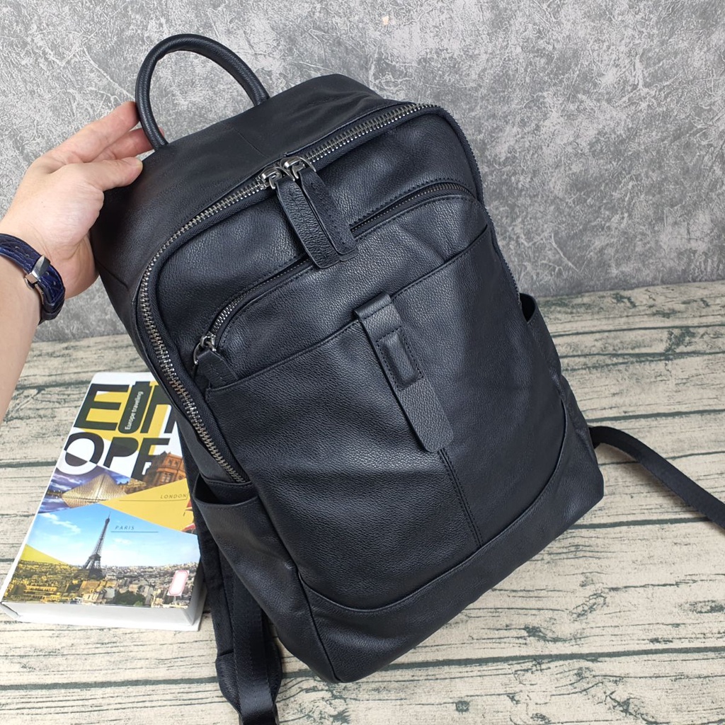 Ba lô nam da bò thật; Balo da bò nam nữ BP403  - 100% da bò thật, BH 3 năm