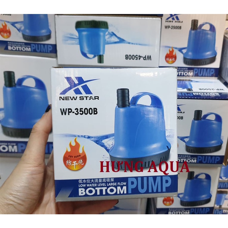 Bơm bể cá, máy bơm chìm hút đáy bể cá WP-1500B/2500B/3500B/4500B/5500B/7500B chạy êm ái, bền bỉ