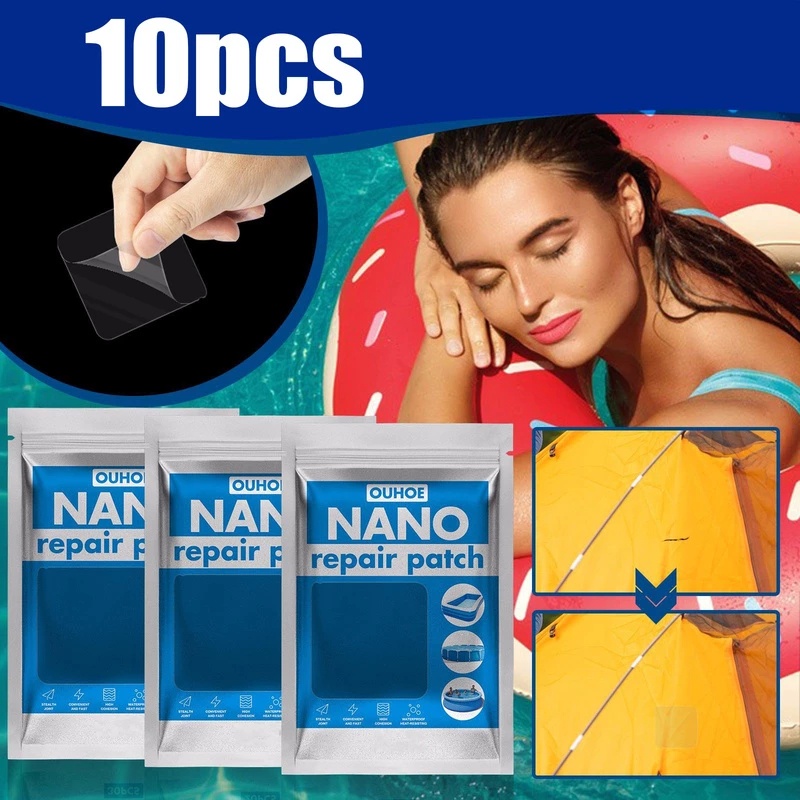 Bộ 10 Miếng Dán PVC Chất Lượng Cao Chống Thấm Nước Dành Cho Sửa Chữa Lều/Áo Mưa/Nệm/Nệm/Mũ Bơi