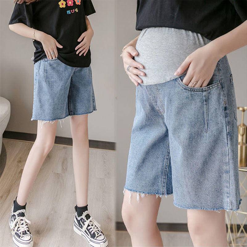 Quần Short Denim Ống Rộng Thời Trang Mùa Hè Dành Cho Bà Bầu