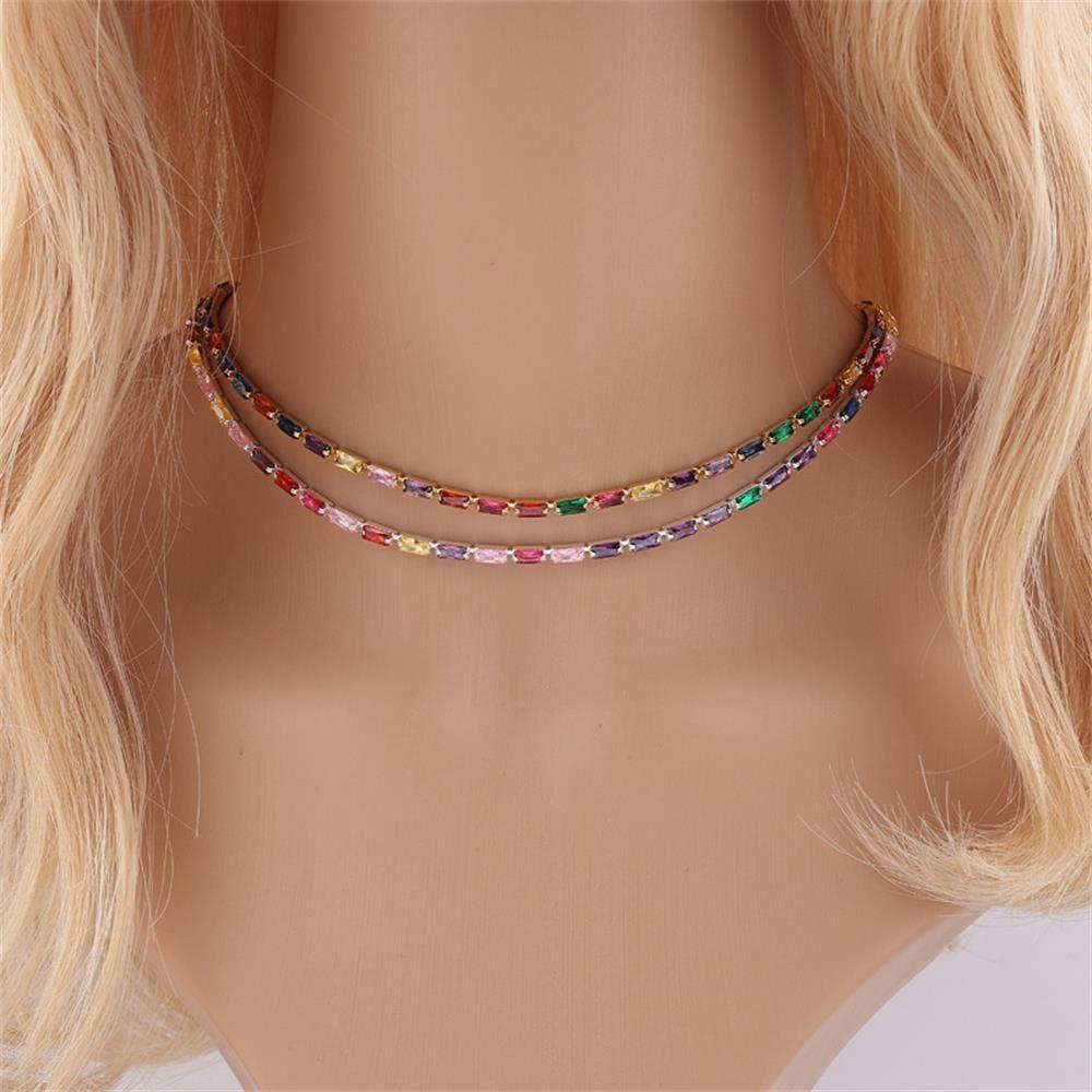 Borag Ncecklace Khảm Mới|Dây Chuyền Chuỗi Xích Đính Kim Cương Giả Sang Trọng