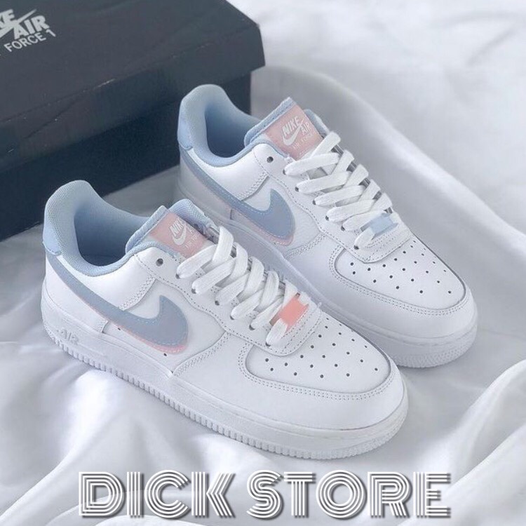 &gt;ẢNH THẬT-HÀNG THẬT&lt; Giày sneaker AF1 trắng vạch tím hồng dành cho nữ