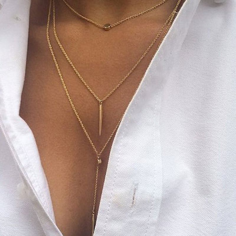 Vòng cổ dây chuyền choker 3 nhiều lớp thả dây tua rua dự tiệc, đi biển SAVVY hàn quốc necklace cao cấp