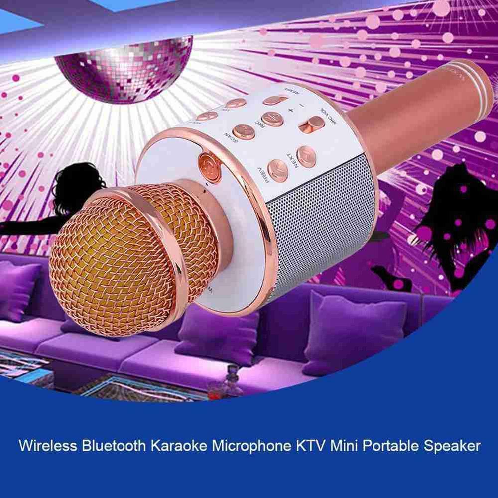 Micro Hát Karaoke WS858 Kết Nối Bluetooth Cổng USB Chuyên Nghiệp