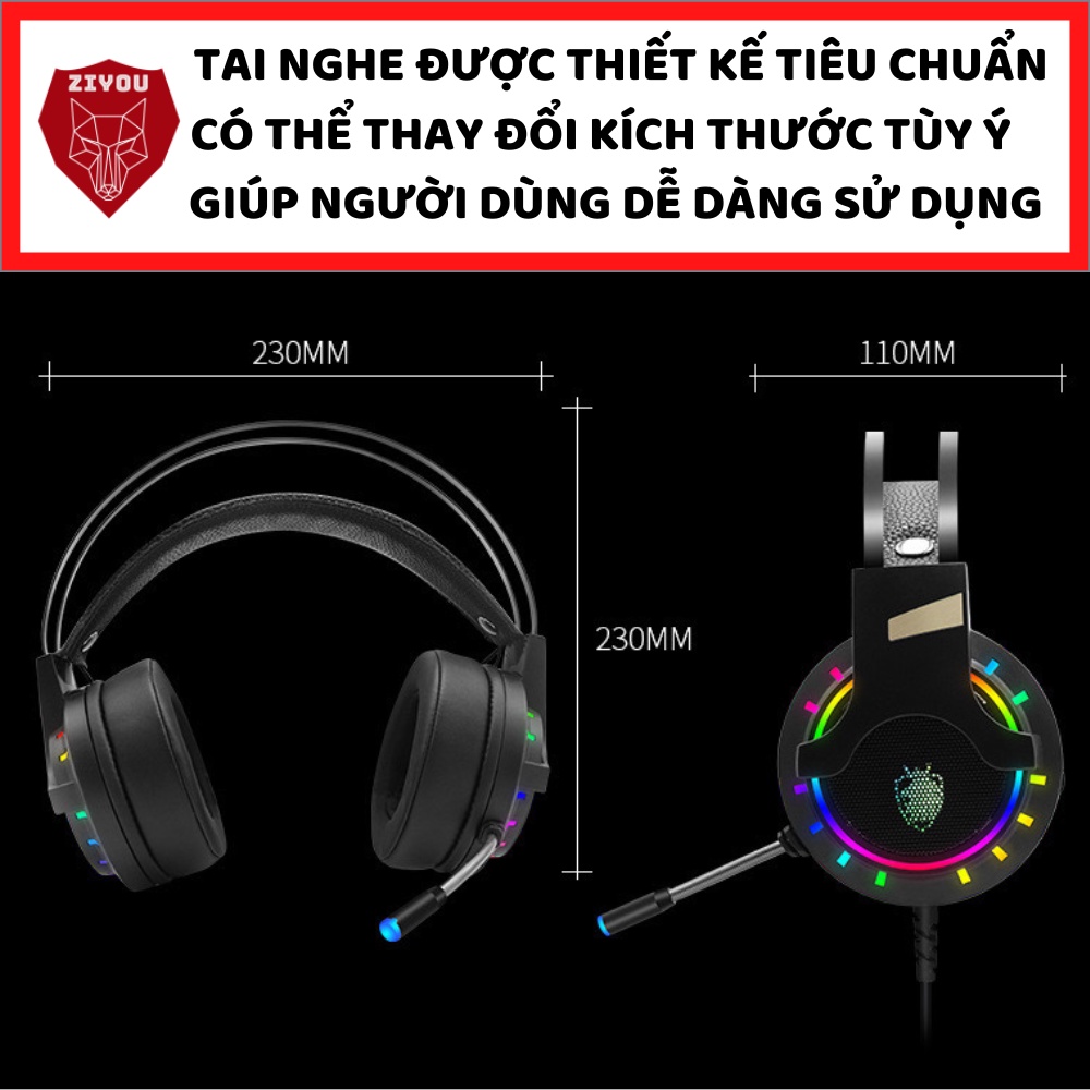 Combo Gaming Bộ Phím Và Chuột Kèm Tai Nghe Chụp Tai Gaming ZIYOU Có 20 Chế Độ Led RGB Cực Đẹp, FZ508+V8+K3