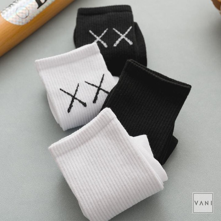 Tất Vớ Nam Nữ Cao Cổ 2 Chữ X Phong Cách Unisex - Vani Store