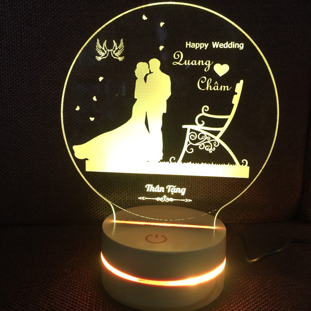 QUÀ CƯỚI Ý NGHĨA | Đèn ngủ led 3D khắc tên theo yêu cầu, quà tặng sinh nhật, ngày lễ đặc biệt, ngày kỉ niệm...