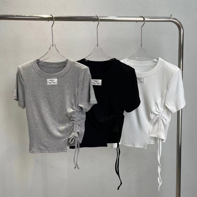 Áo Thun Tay Ngắn Cổ Tròn In Họa Tiết Amoi Niche Thời Trang Cho Nữ