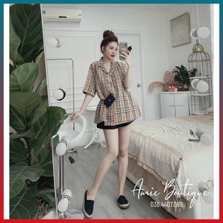 Sơ mi kẻ bbr tay cộc cao cấp hàng loại đẹp phong cách cá tính chất đẹp