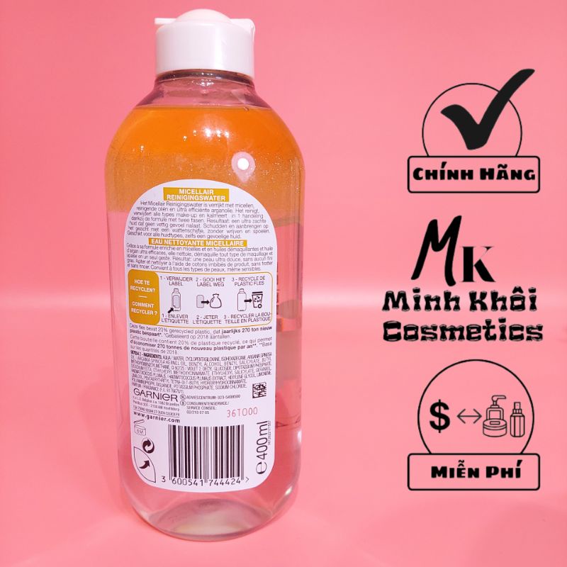 Tẩy Trang Garnier Micellar Cleansing Water 400ml (Chính hãng)