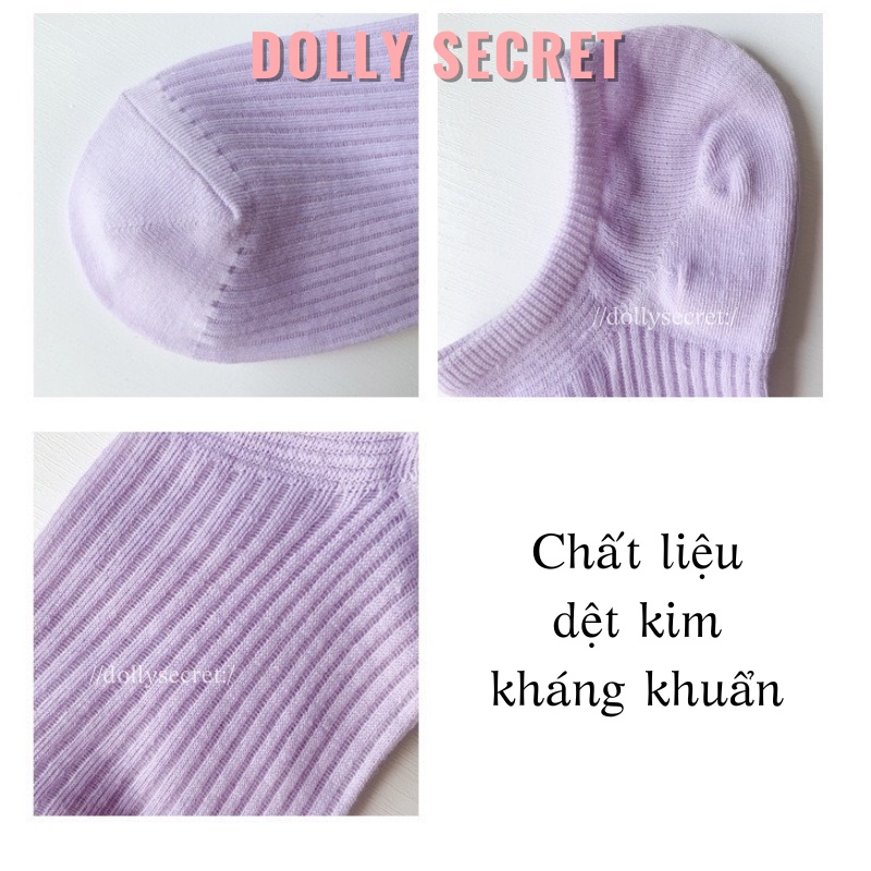 Tất vớ lười cổ ngắn sợi tre nhiều màu pastel trơn cute dễ thương DOLLY SECRET T18