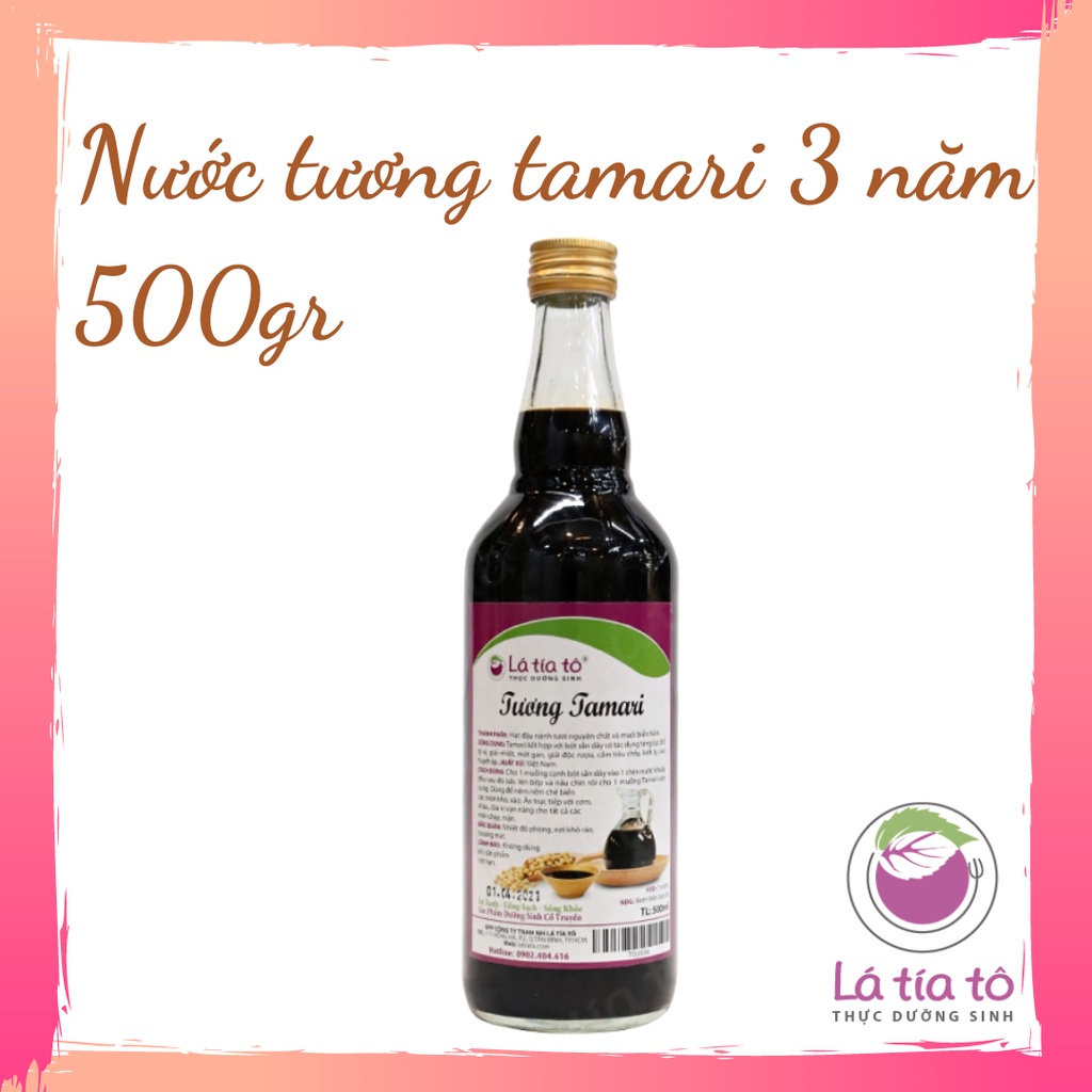 NƯỚC TƯƠNG TAMARI 3 NĂM 500ml - LÁ TÍA TÔ