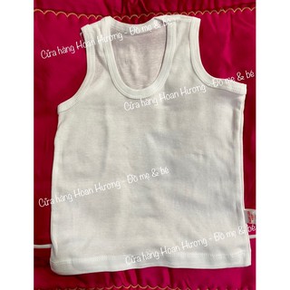 Áo ba lỗ trắng 100% cotton cho bé