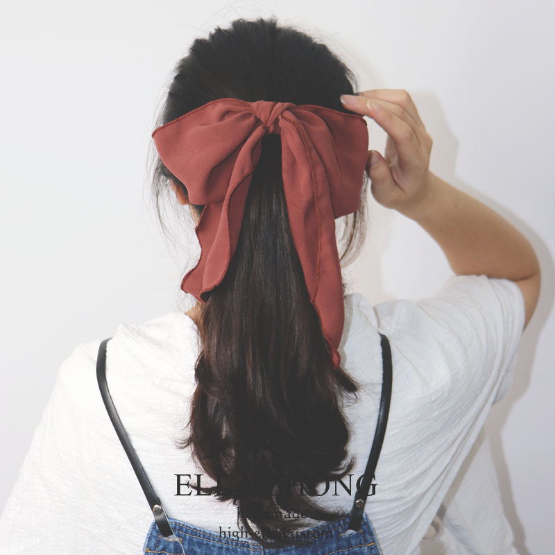Dây buộc tóc đính nơ phong cách Hàn Quốc đáng yêu cho nữ