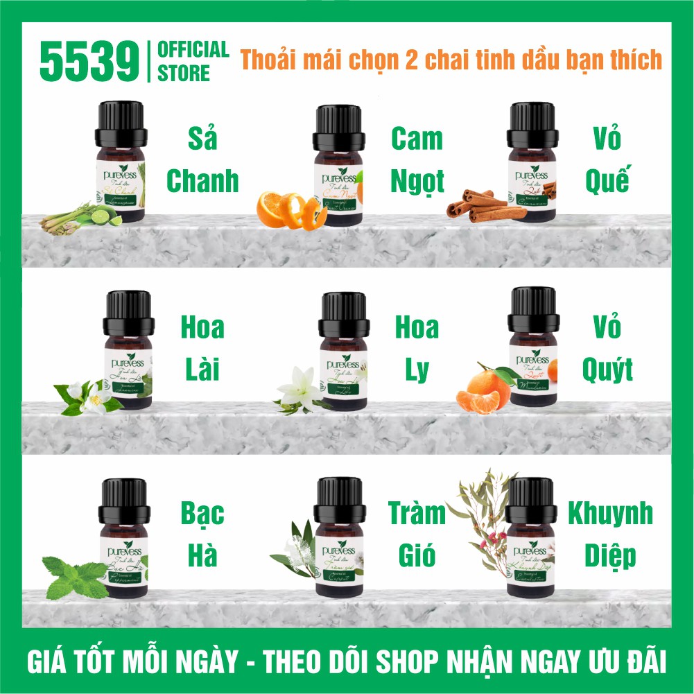 Máy xông tinh dầu phòng ngủ hình trụ dung tích 200 ml tặng kèm 2 chai tinh dầu 5 ml bảo hành 6 tháng - Shop 5539