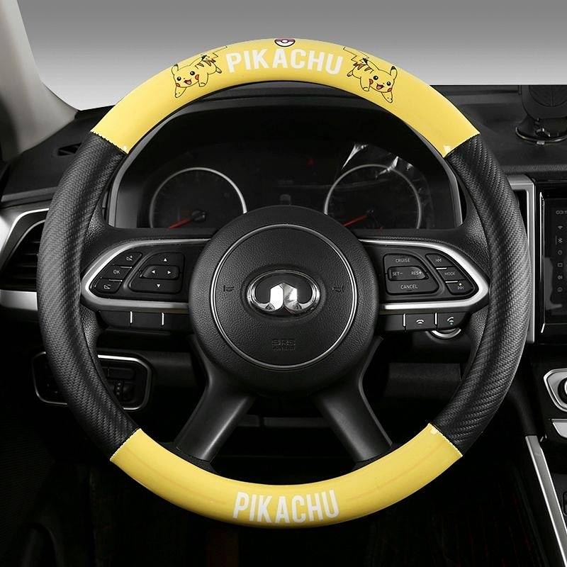 38cm Cartoon Car Women's Steering Wheel Cover Summer Cute Wear-Resistant Non-Slip Four Seasons Latest Universal Fashion Handle Cover car accessories NW3e