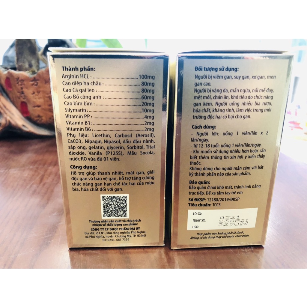 Bổ gan ARGININ GOLD SILYMARIN hộp 60 viên - lợi mật - tăng cường chức năng gan - giải độc cơ thể