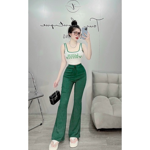 SET ÁO HAI DÂY VIỀN MÀU KÈM QUẦN DÀI ỐNG LOE alohastore1