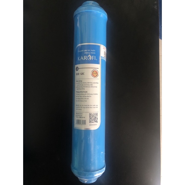 Lõi lọc nước số 2 Karofi dạng OCB-GAC chính hãng có mã cào xác thực